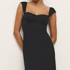 Long Black Dress with flattering fit and neckline